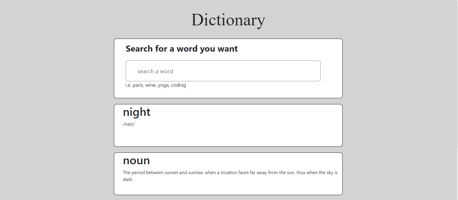 photo of a dictionary app